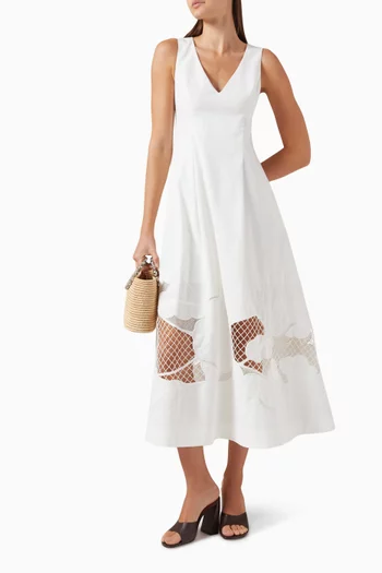 Elanora Midi Dress in Linen Blend