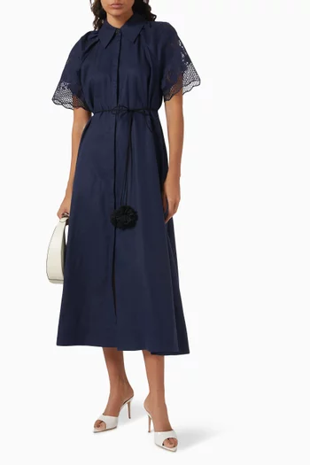 Florentina Midi Dress in Linen Blend