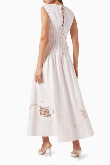 Anika Embroidered Dress in Cotton Blend