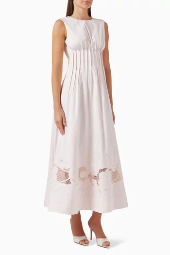 Anika Embroidered Dress in Cotton Blend