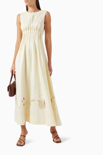 Anika Embroidered Dress in Cotton-blend