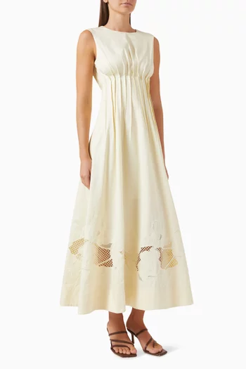 Anika Embroidered Dress in Cotton-blend