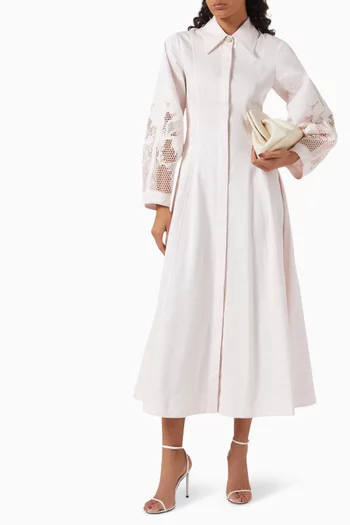 Frida Midi Dress in Cotton Satin