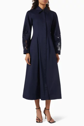 Frida Midi Dress in Cotton Satin