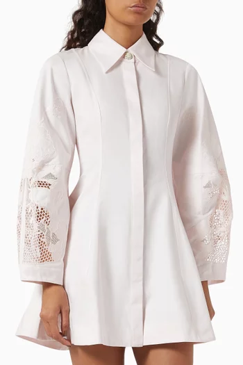 Indra Mini Dress in Cotton Satin