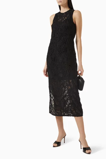 Loopun Midi Dress in Crochet-tulle
