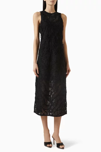 Loopun Midi Dress in Crochet-tulle