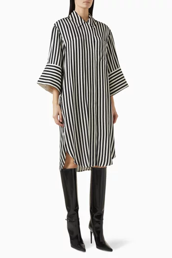 Noe Striped Shirt Dress in Viscose