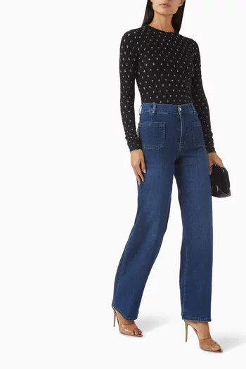 Le Slim Palazzo Jeans in Denim