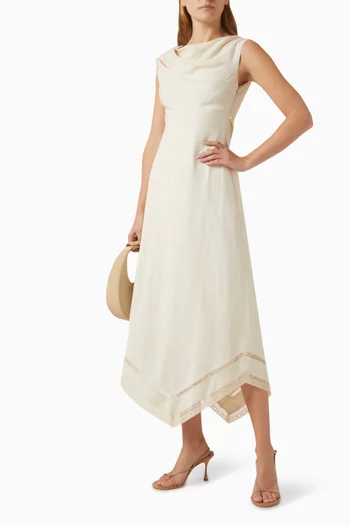 Alva Midi Dress in Linen-blend