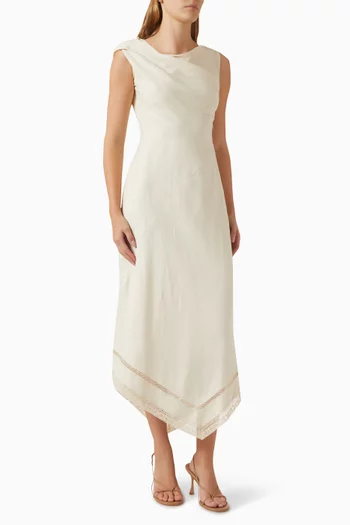 Alva Midi Dress in Linen-blend