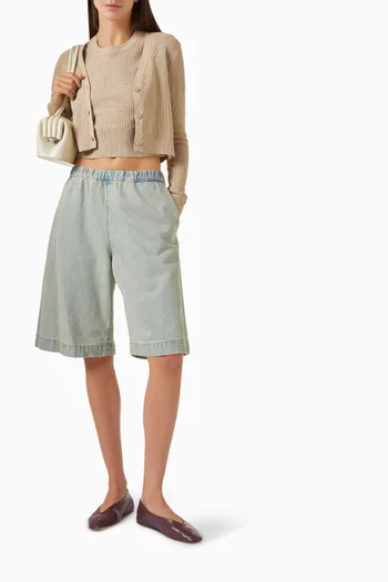 Marine Bermuda Shorts in Cotton-linen