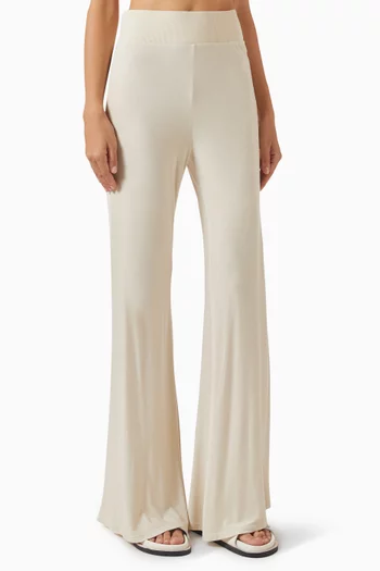 Bias Flared Pants in Silk-knit