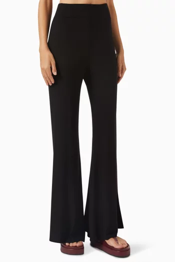 Bias Flared Pants in Silk-knit