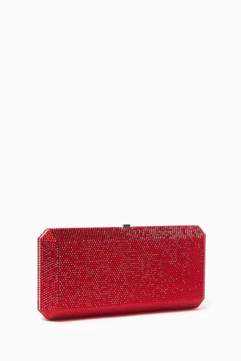 Slim Rectangle Crystal-embellished Clutch