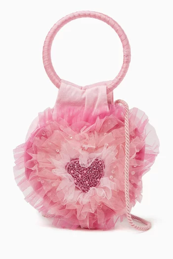 Heartburst Crossbody Bag in Tulle
