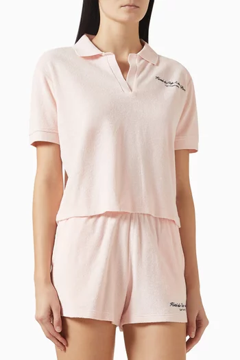 تي شيرت بولو مطرز بشعار إدين قطن تيري