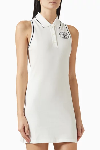 فستان بولو قصير مطرز بشعار إدين قطن بيكيه