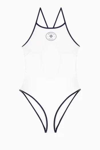 لباس سباحة قطعة واحدة بطبعة بشعار إدين