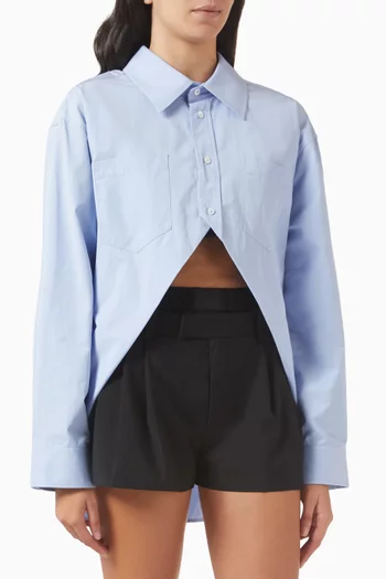 Exaggerated Split Front Shirt in Organic-cotton