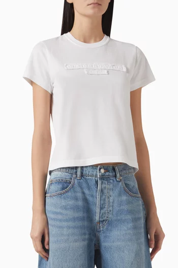 Distressed-logo T-shirt in Cotton