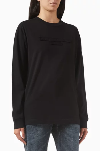 Distressed Logo Sweatshirt in Cotton-jersey