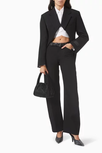 Exaggerated Split Front Boxy Blazer in Wool