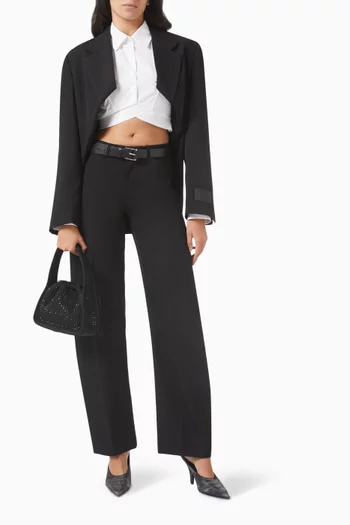 Logo Elastic Cropped Shirt in Cotton