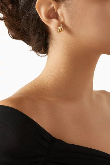 أقراط مرصعة فضة إسترلينية مطلية ذهب عيار 24