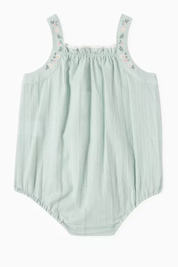 Embroidered Zoe Romper in Cotton