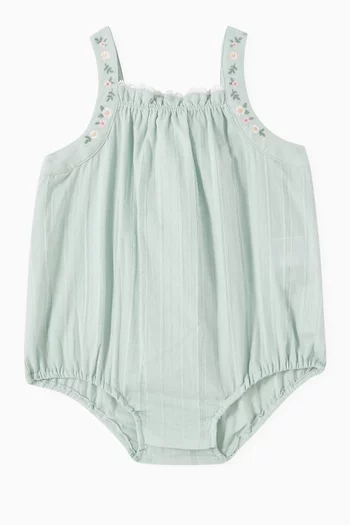 Embroidered Zoe Romper in Cotton