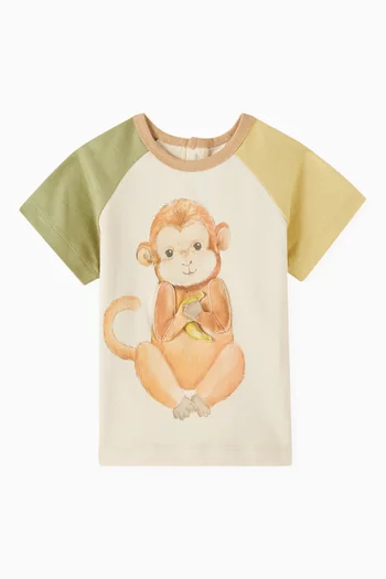 Ellis 3D Monkey T-shirt in Cotton Jersey