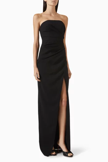 Delaris Gathered Gown in Crepe