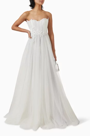 Embellished Corset Gown in Tulle