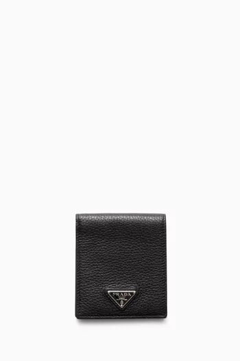 Triangle Logo Wallet in Calfskin