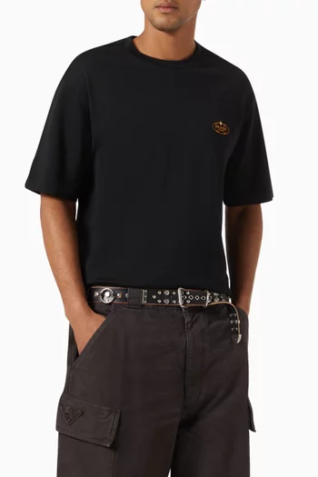 Stud-embellished Belt in Calfskin