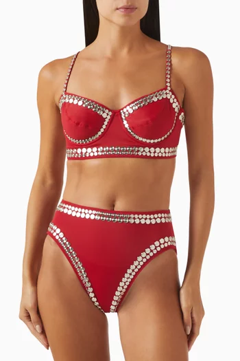 Stud Underwire Bikini Bra Top