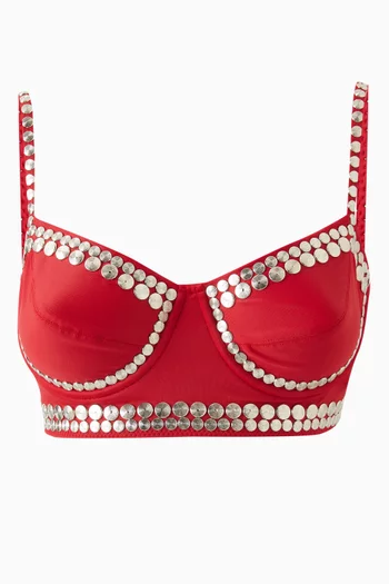 Stud Underwire Bikini Bra Top