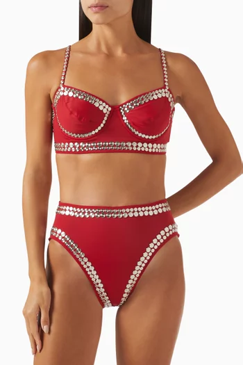 Stud-embellished Bikini Briefs