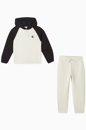 Colourblock Logo Hoodie & Sweatpants Set