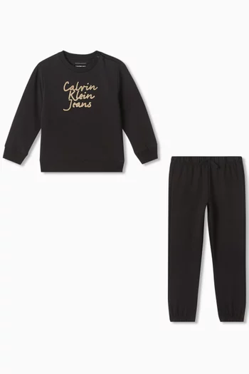 Handwritten Logo Sweatshirt & Sweatpants Set