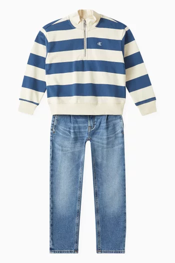 Straight Fit Denim Trousers