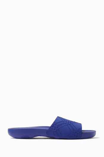 Check-embossed Dive Slides in Rubber