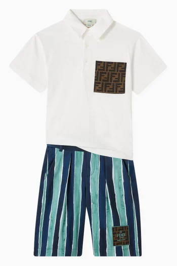 FF Patch Polo Shirt in Cotton