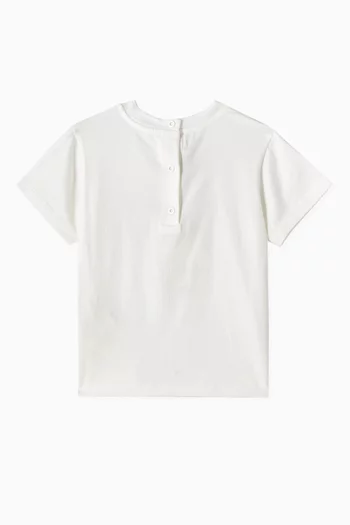 Bear-embroidered T-shirt in Cotton