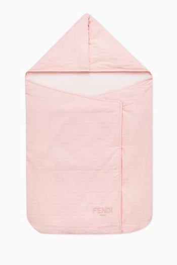 Logo Sleeping Bag in Cotton Jacquard