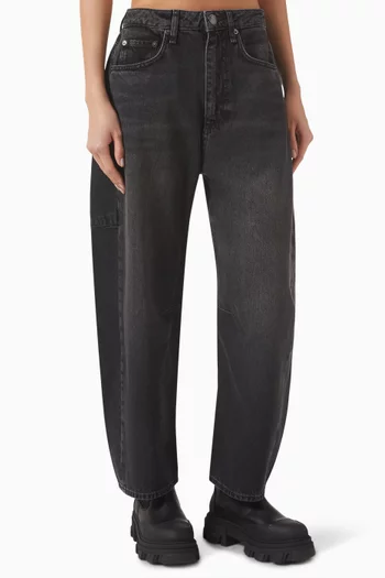 High-rise Barrel Jeans in Denim