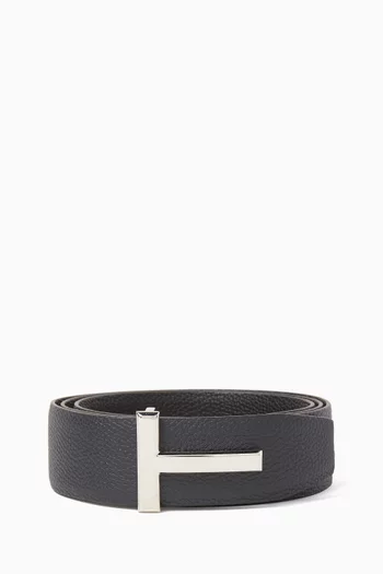 T-buckle Reversible Belt in Calf Leather