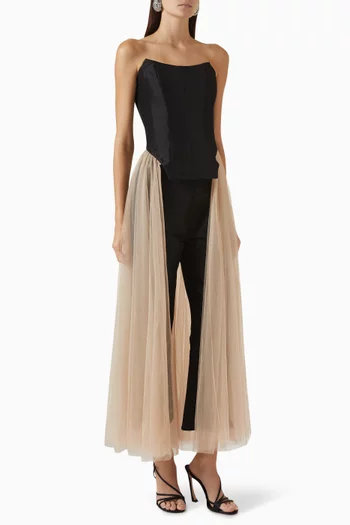Diana Corset Top in Taffeta & Tulle