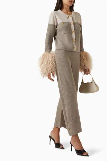 Shearling Cuffs Shirt in Knit
